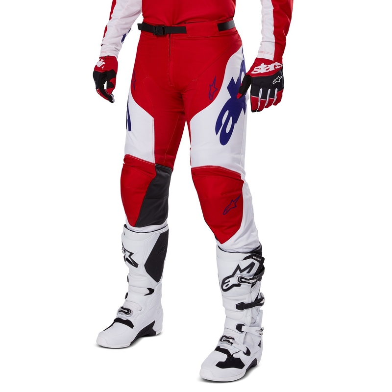 Spodnie motocrossowe Alpinestars Racer Veil w kolorze czerwono-białym
