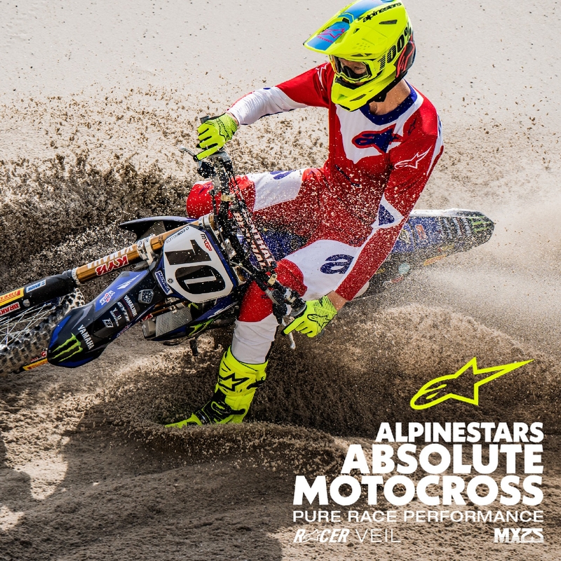 Spodnie motocrossowe Alpinestars Racer Veil w kolorze czerwono-białym