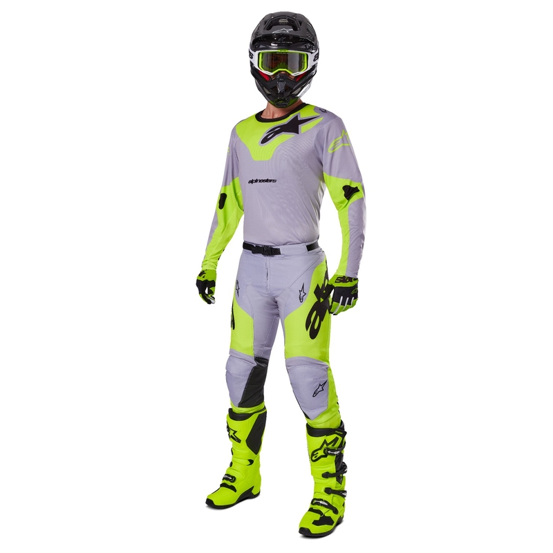 Spodnie motocrossowe Alpinestars Racer Veil w kolorze szaro-fluo żółtym