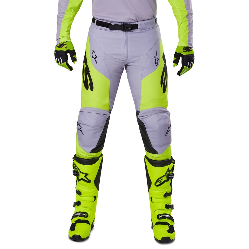 Spodnie motocrossowe Alpinestars Racer Veil w kolorze szaro-fluo żółtym