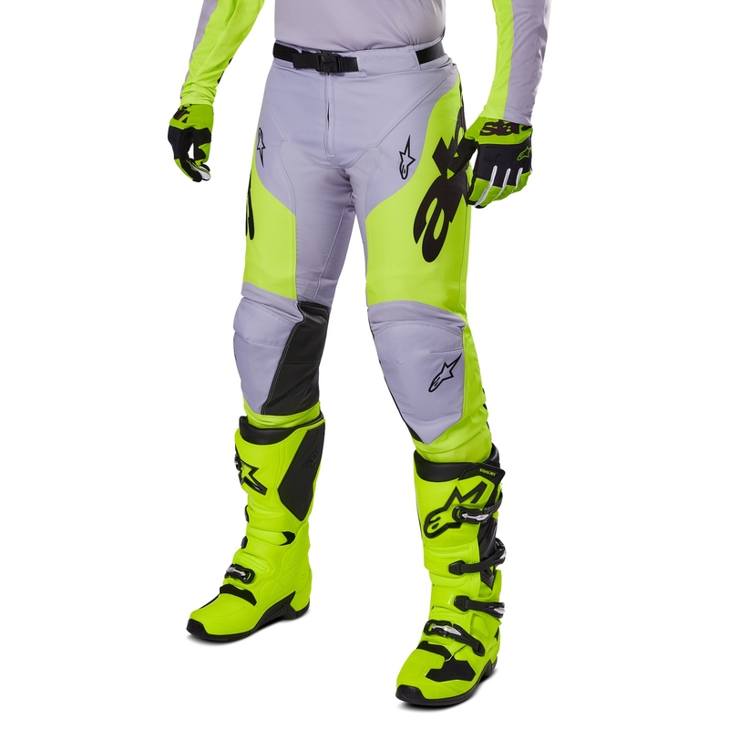 Spodnie motocrossowe Alpinestars Racer Veil w kolorze szaro-fluo żółtym
