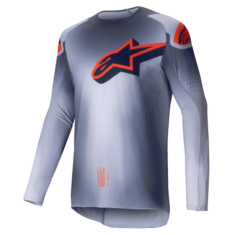 Koszulka motocrossowa Alpinestars Supertech Lipan w kolorze szaro-fluo-pomarańczowym