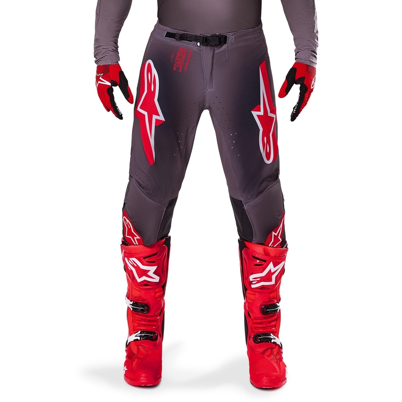 Spodnie motocrossowe Alpinestars Supertech Lipan w kolorze dymno-czerwonym