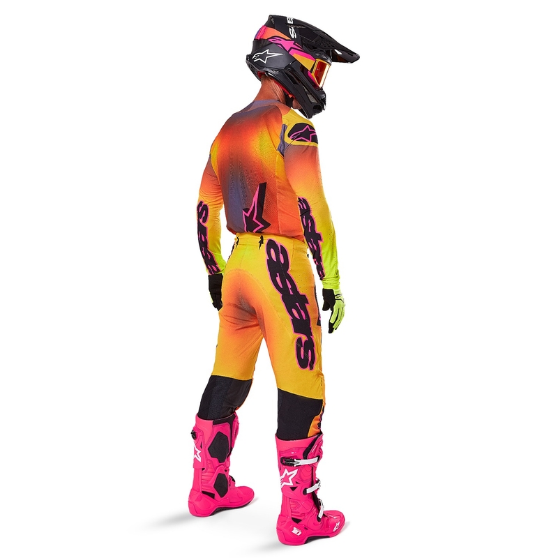 Spodnie motocrossowe Alpinestars Supertech Lipan żółto-różowe