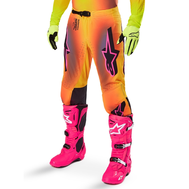 Spodnie motocrossowe Alpinestars Supertech Lipan żółto-różowe