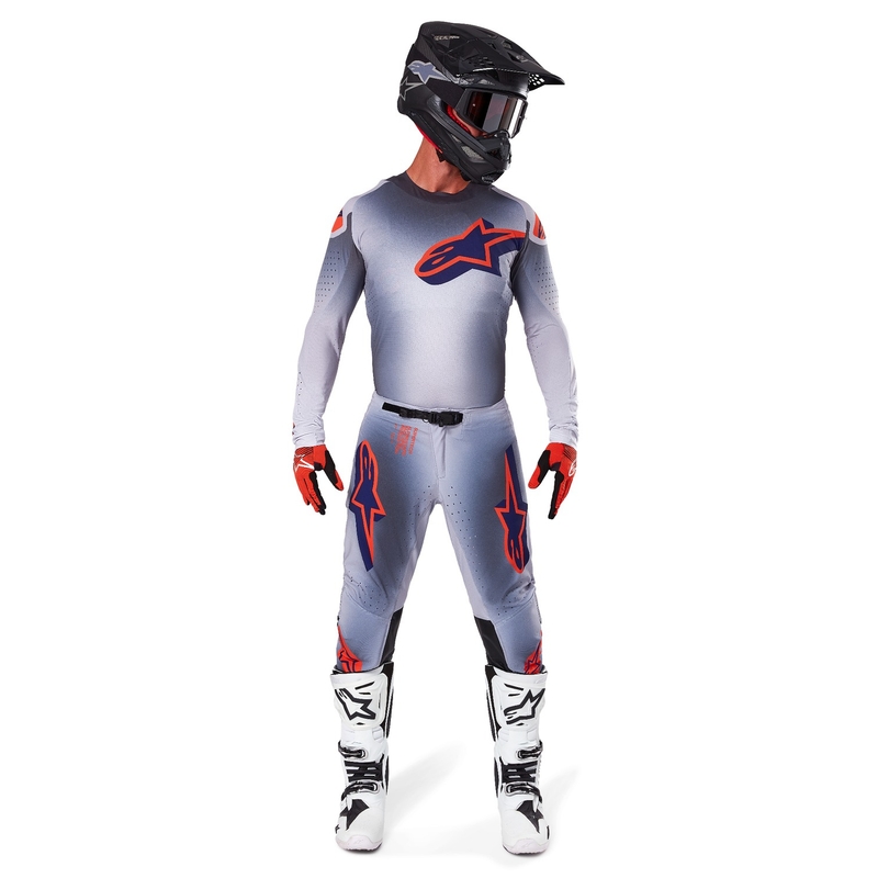 Spodnie motocrossowe Alpinestars Supertech Lipan w kolorze szaro-fluo-pomarańczowym