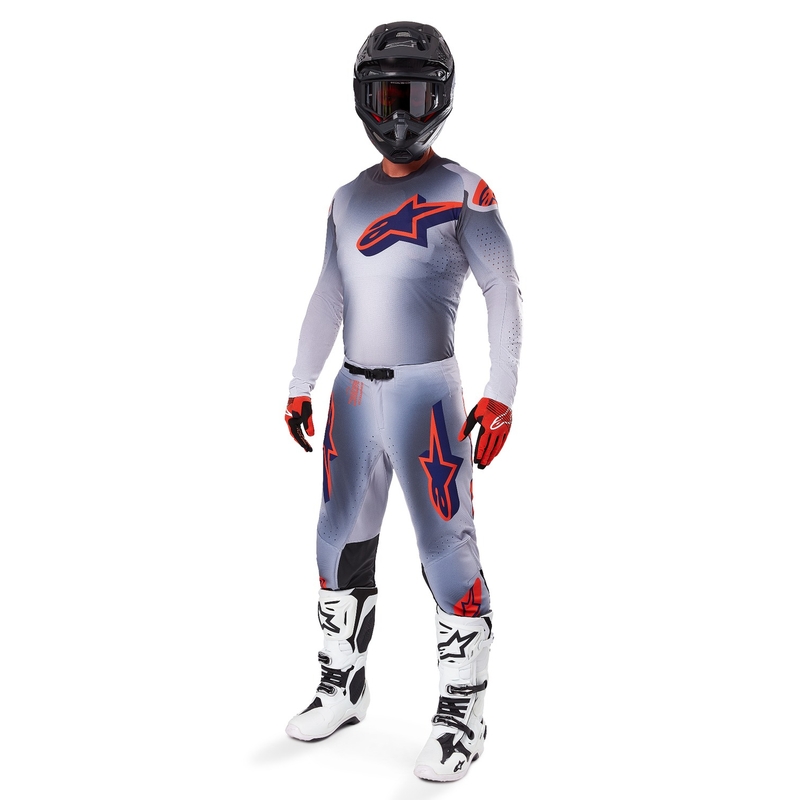 Spodnie motocrossowe Alpinestars Supertech Lipan w kolorze szaro-fluo-pomarańczowym