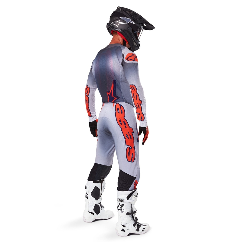 Spodnie motocrossowe Alpinestars Supertech Lipan w kolorze szaro-fluo-pomarańczowym