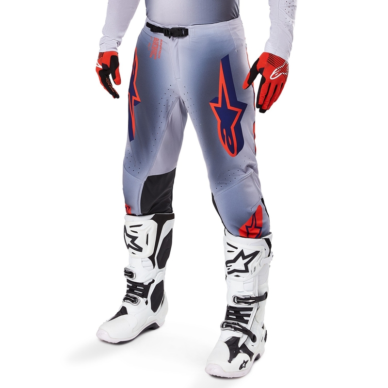 Spodnie motocrossowe Alpinestars Supertech Lipan w kolorze szaro-fluo-pomarańczowym