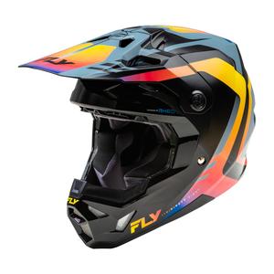 Kask motocrossowy FLY Racing Formula CP czarno-szaro-tęczowy