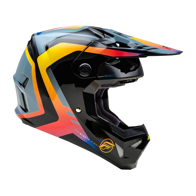 Kask motocrossowy FLY Racing Formula CP czarno-szaro-tęczowy