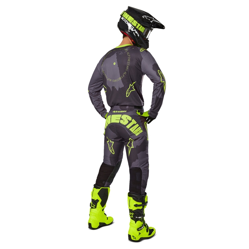 Spodnie motocrossowe Alpinestars Racer Hollow w kolorze ciemnożółtym, moro-fluo