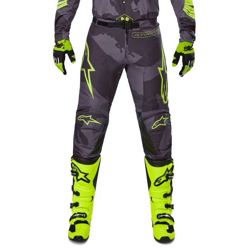 Spodnie motocrossowe Alpinestars Racer Hollow w kolorze ciemnożółtym, moro-fluo