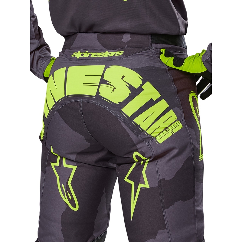 Spodnie motocrossowe Alpinestars Racer Hollow w kolorze ciemnożółtym, moro-fluo
