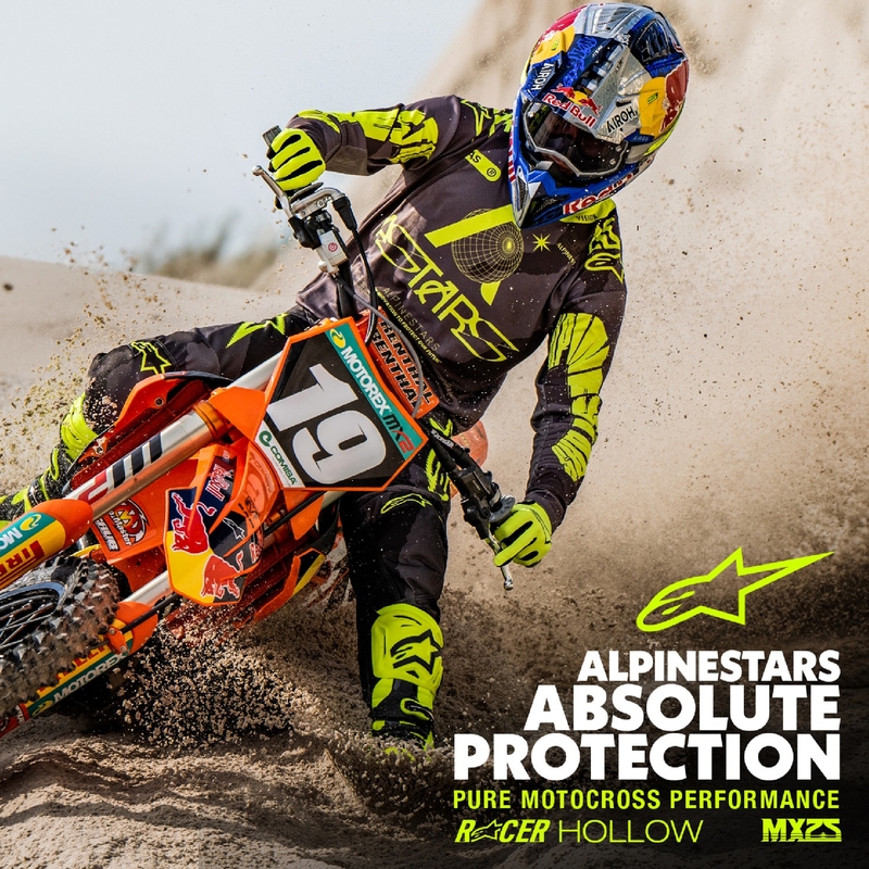 Spodnie motocrossowe Alpinestars Racer Hollow w kolorze ciemnożółtym, moro-fluo