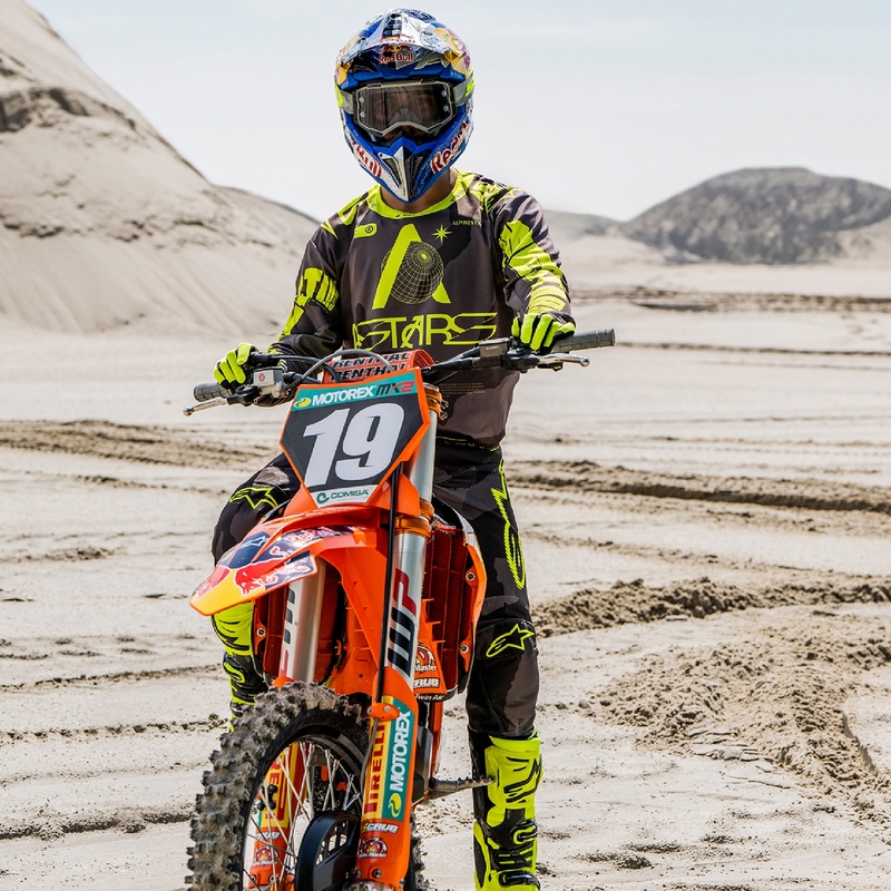Spodnie motocrossowe Alpinestars Racer Hollow w kolorze ciemnożółtym, moro-fluo