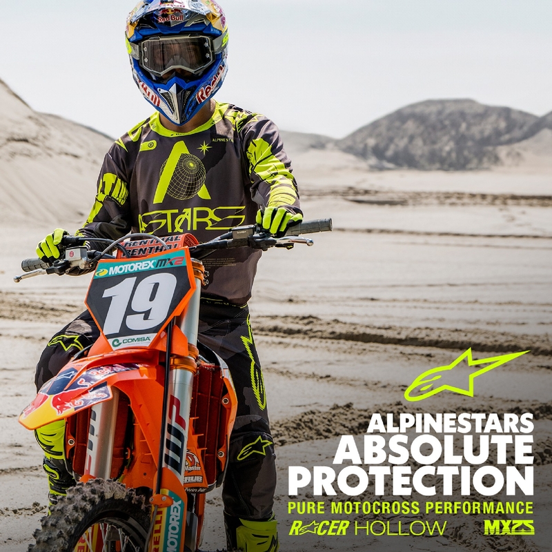Spodnie motocrossowe Alpinestars Racer Hollow w kolorze ciemnożółtym, moro-fluo