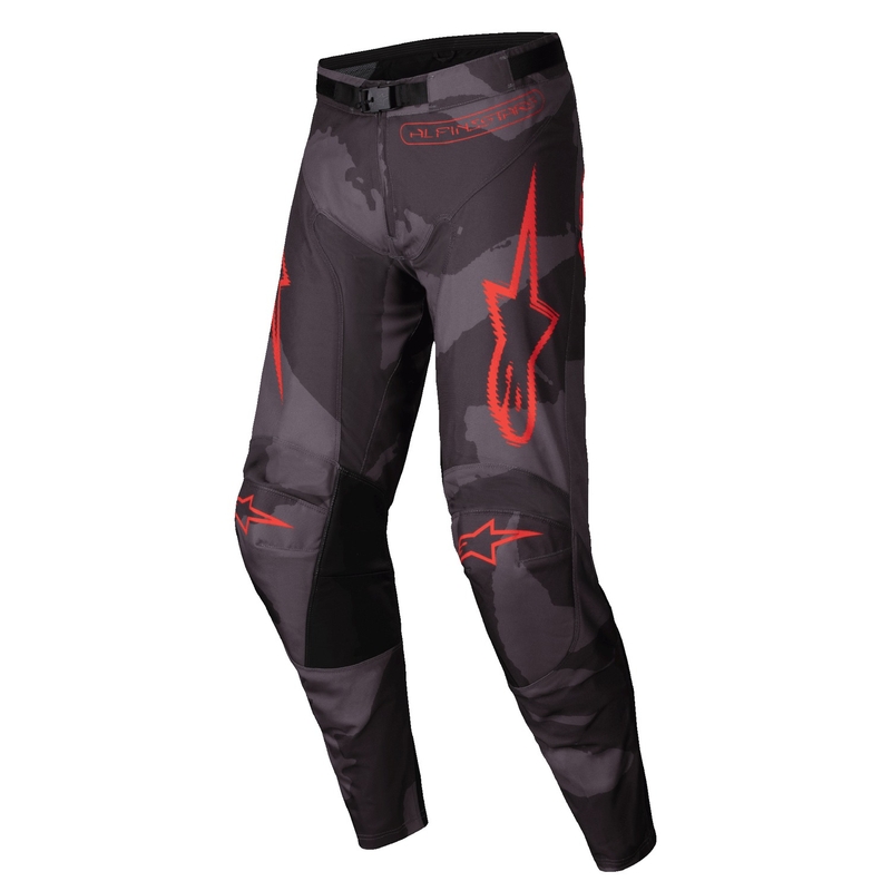 Spodnie motocrossowe Alpinestars Racer Hollow szare, moro-fluo pomarańczowe