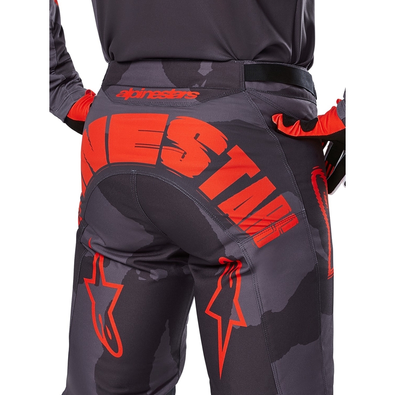 Spodnie motocrossowe Alpinestars Racer Hollow szare, moro-fluo pomarańczowe
