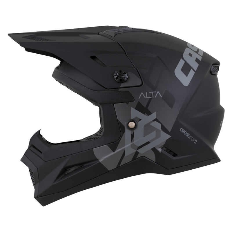 Dziecięcy kask motocrossowy Cassida Cross Cup 2 Alta matowy czarno-szary