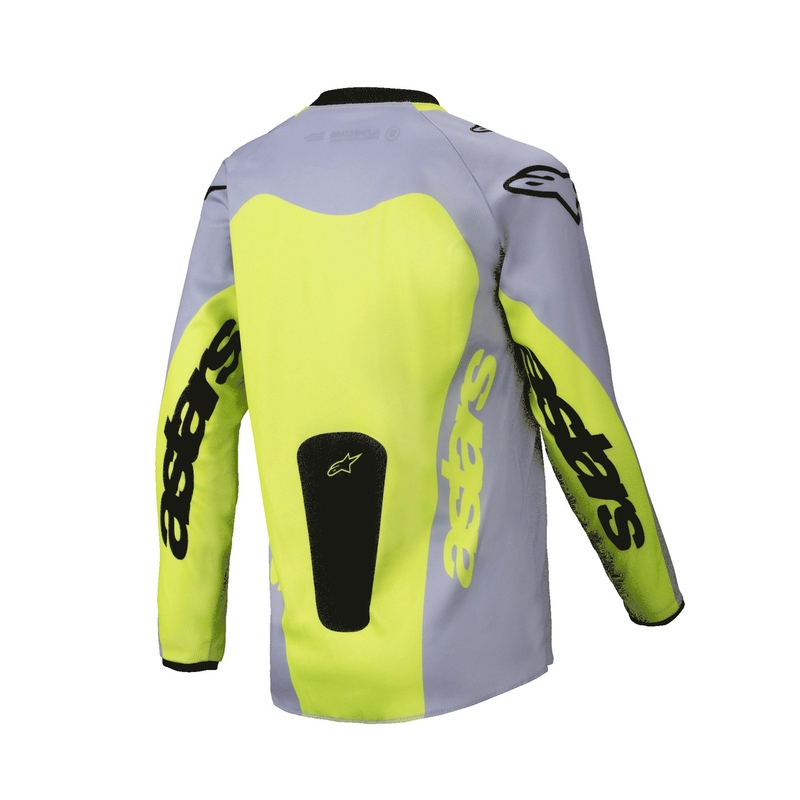 Dziecięca koszulka motocrossowa Alpinestars Racer Veil w kolorze szaro-fluo-żółtym