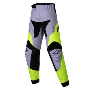 Dziecięce spodnie motocrossowe Alpinestars Racer Veil Kids szaro-fluo żółte