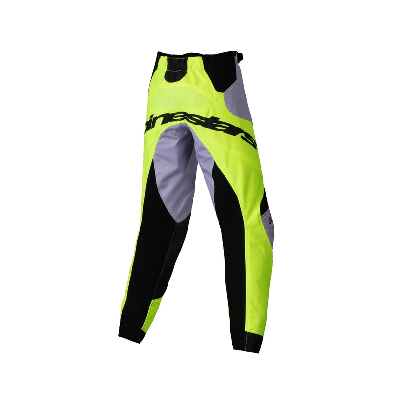 Dziecięce spodnie motocrossowe Alpinestars Racer Veil Kids szaro-fluo żółte