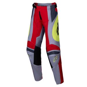 Dziecięce spodnie motocrossowe Alpinestars Racer Melt w kolorze czerwono-szarym