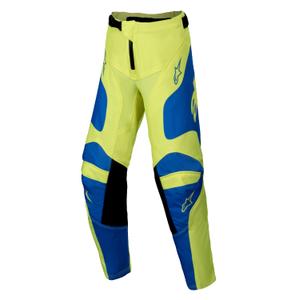 Dziecięce spodnie motocrossowe Alpinestars Racer Veil fluo żółto-niebieskie