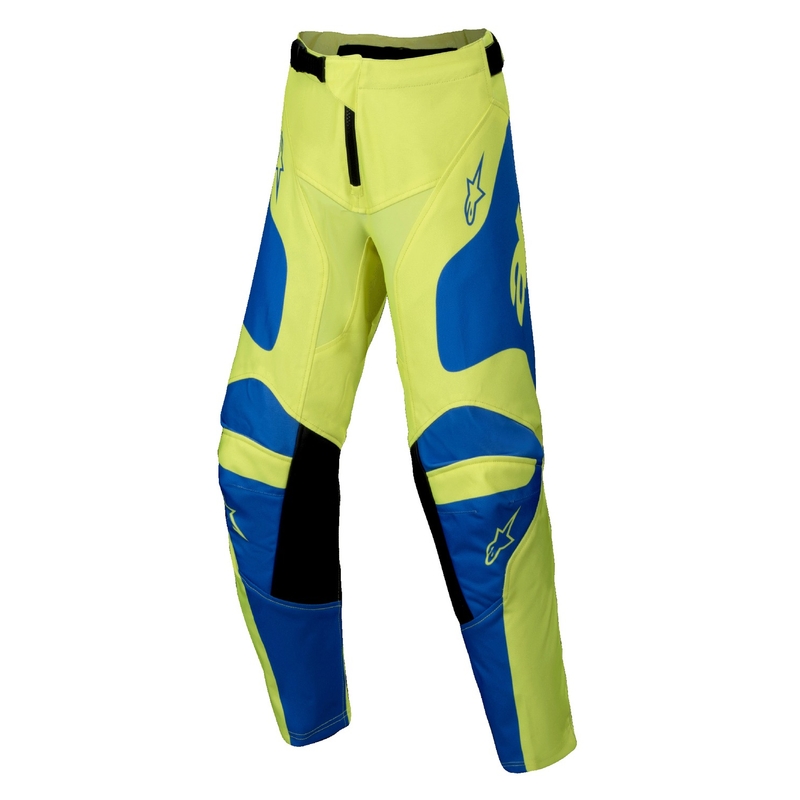 Dziecięce spodnie motocrossowe Alpinestars Racer Veil fluo żółto-niebieskie