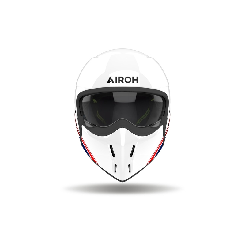 Modułowy kask motocyklowy Airoh J110 Eon błyszczący biało-niebiesko-czerwony