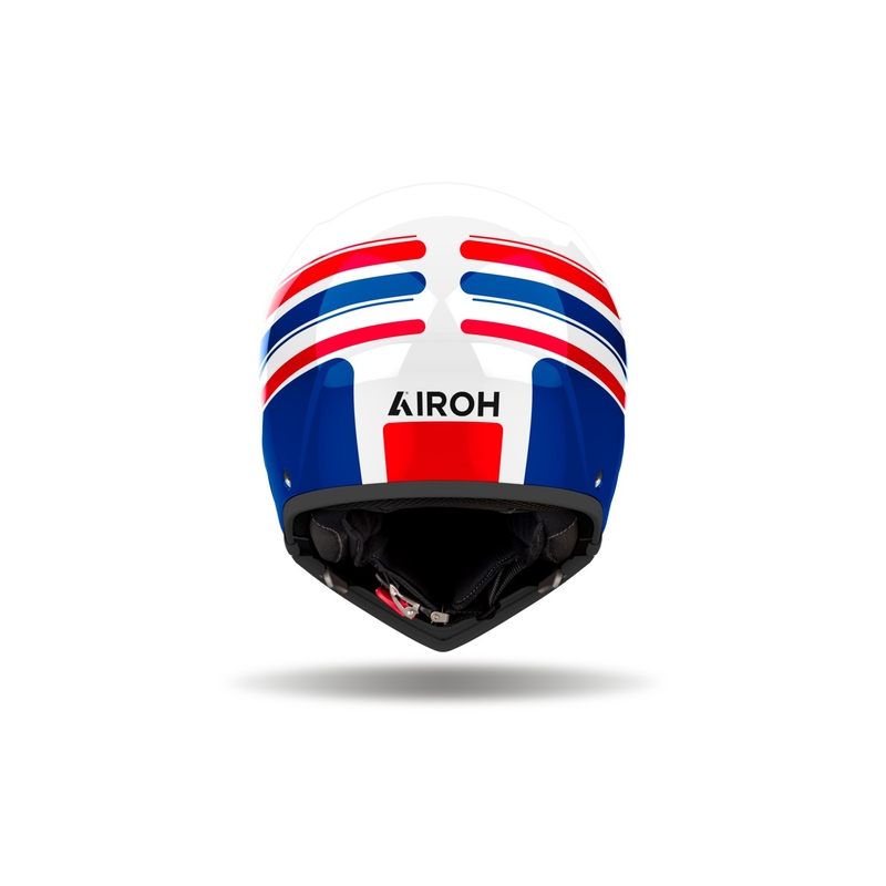 Modułowy kask motocyklowy Airoh J110 Eon błyszczący biało-niebiesko-czerwony