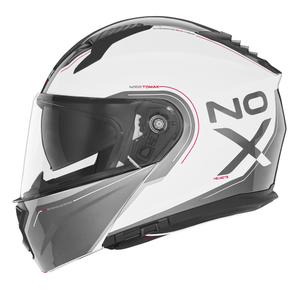 Kask motocyklowy składany NOX N968 Tomak biało-czarny