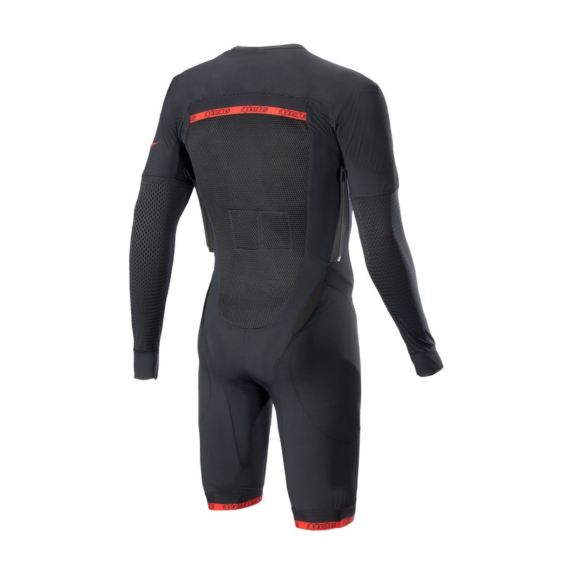 Zewnętrzna warstwa kamizelki Alpinestars TECH-AIR®10 z poduszką powietrzną i krótkimi spodniami czarno-czerwono-szara