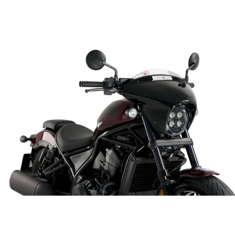 Windscreen PUIG BATWING SML SPORT smoke gloss black housing for HONDA CMX 1100 Rebel 2021-2026
