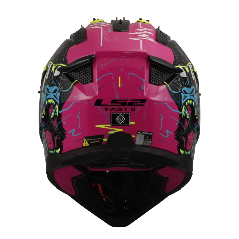 Kask motocrossowy LS2 MX708 Fast II Gorilla fioletowo-żółty