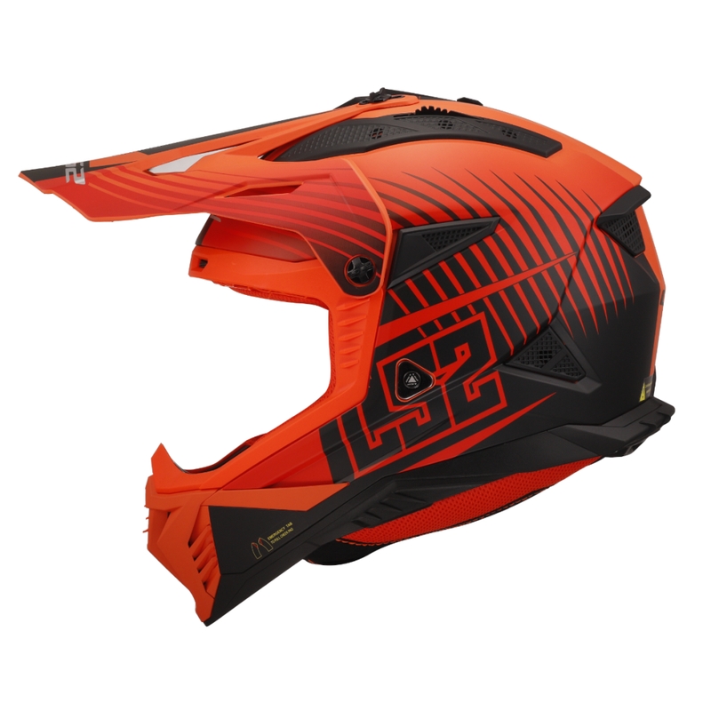 Kask motocrossowy LS2 MX708 Fast II Duck pomarańczowo-czerwony