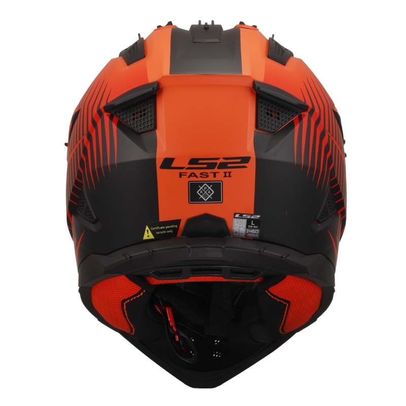 Kask motocrossowy LS2 MX708 Fast II Duck pomarańczowo-czerwony