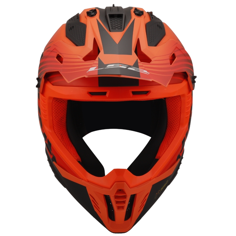 Kask motocrossowy LS2 MX708 Fast II Duck pomarańczowo-czerwony