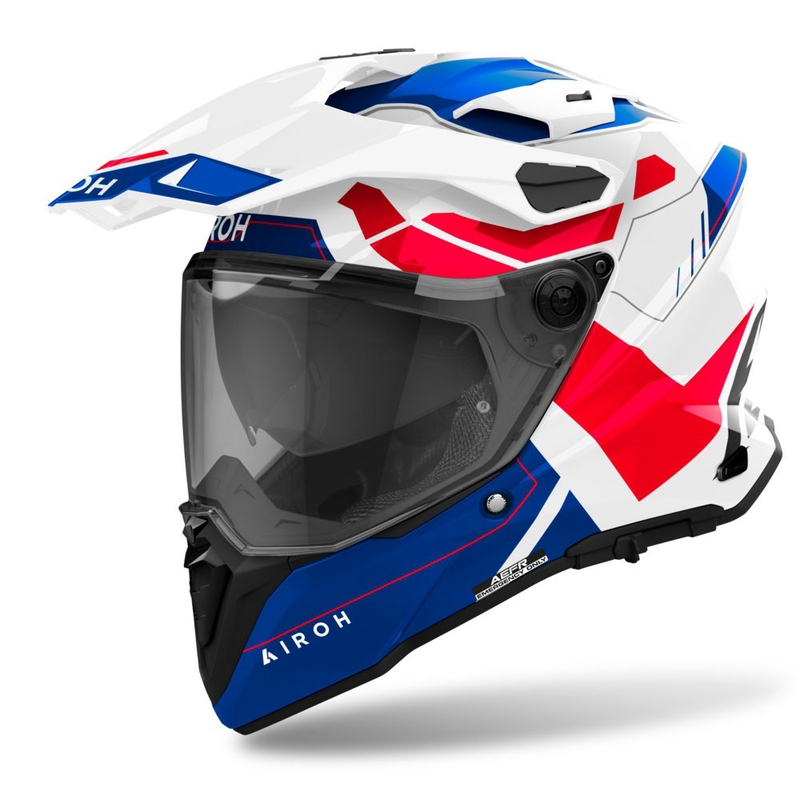 Kask enduro Airoh Commander 2 Reveal błyszczący niebiesko-czerwony