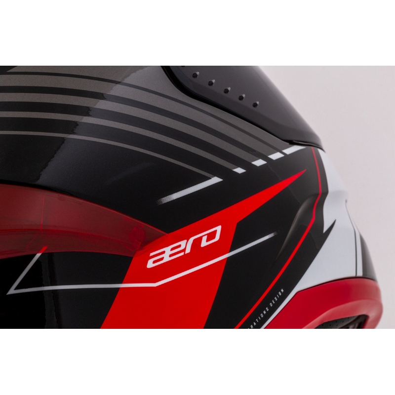 Integralny kask motocyklowy Cassida Aero Drome w kolorze czarno-czerwono-biało-szarym