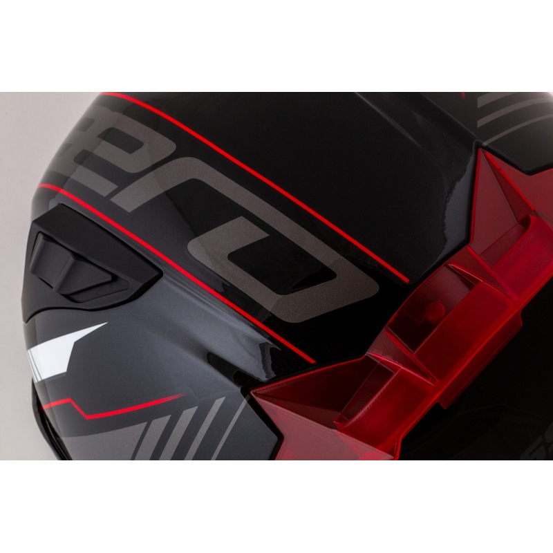 Integralny kask motocyklowy Cassida Aero Drome w kolorze czarno-czerwono-biało-szarym