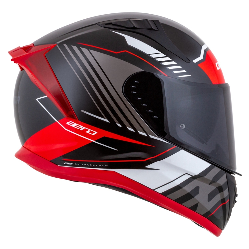 Integralny kask motocyklowy Cassida Aero Drome w kolorze czarno-czerwono-biało-szarym