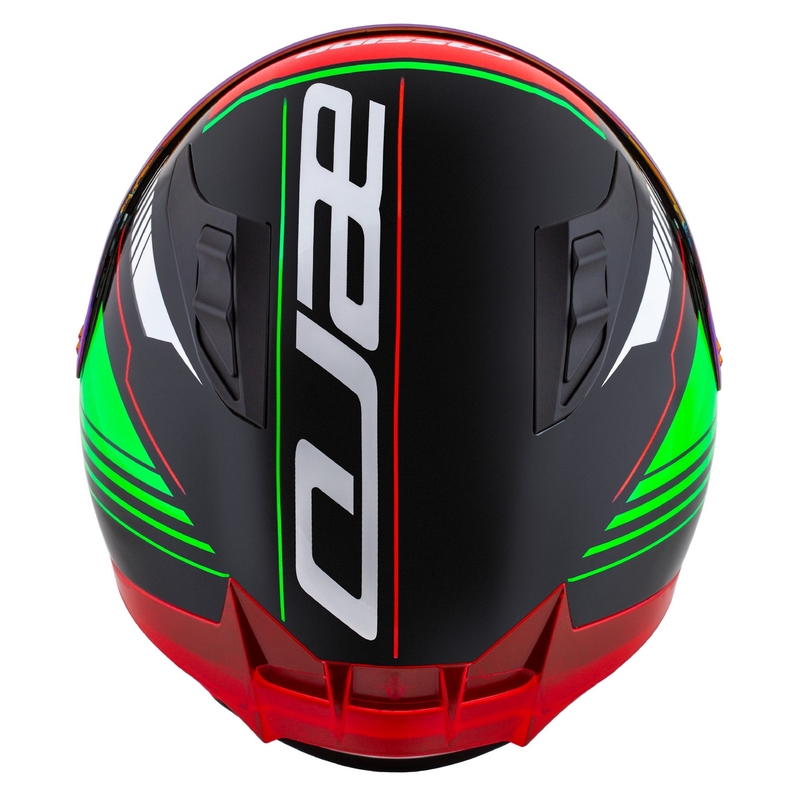 Integralny kask motocyklowy Cassida Aero Drome w kolorze czarno-czerwono-zielono-białym
