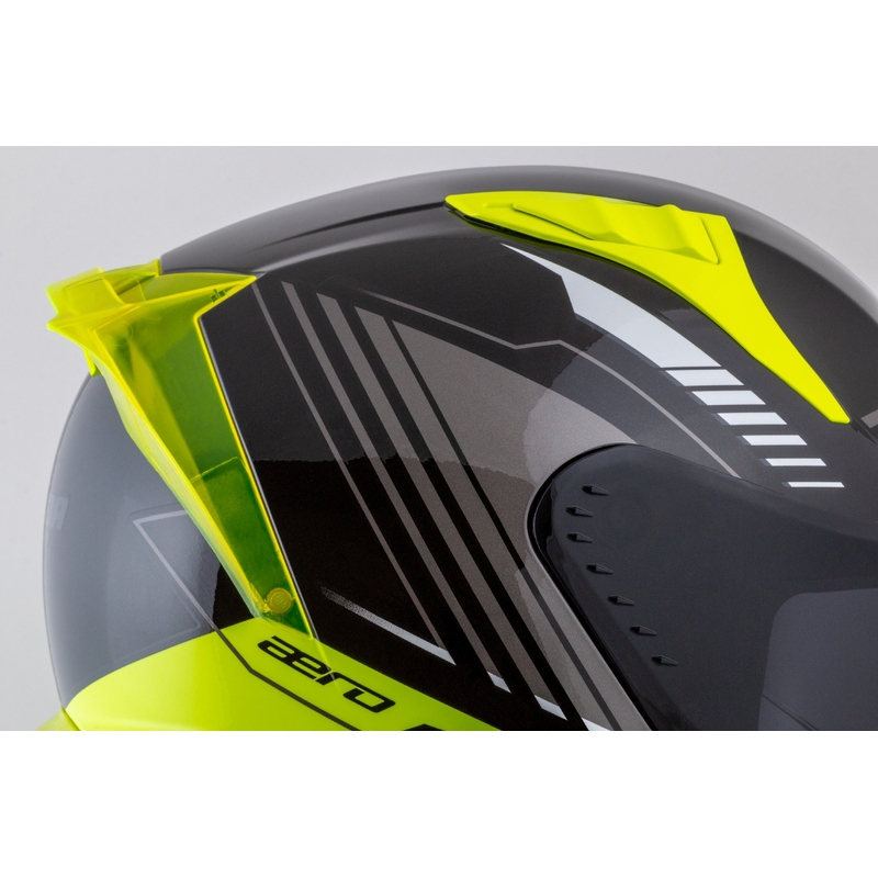 Integralny kask motocyklowy Cassida Aero Drome w kolorze czarno-fluo żółto-biało-szarym