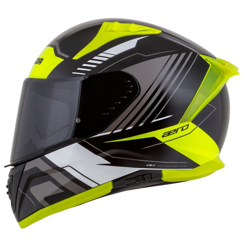 Integralny kask motocyklowy Cassida Aero Drome w kolorze czarno-fluo żółto-biało-szarym