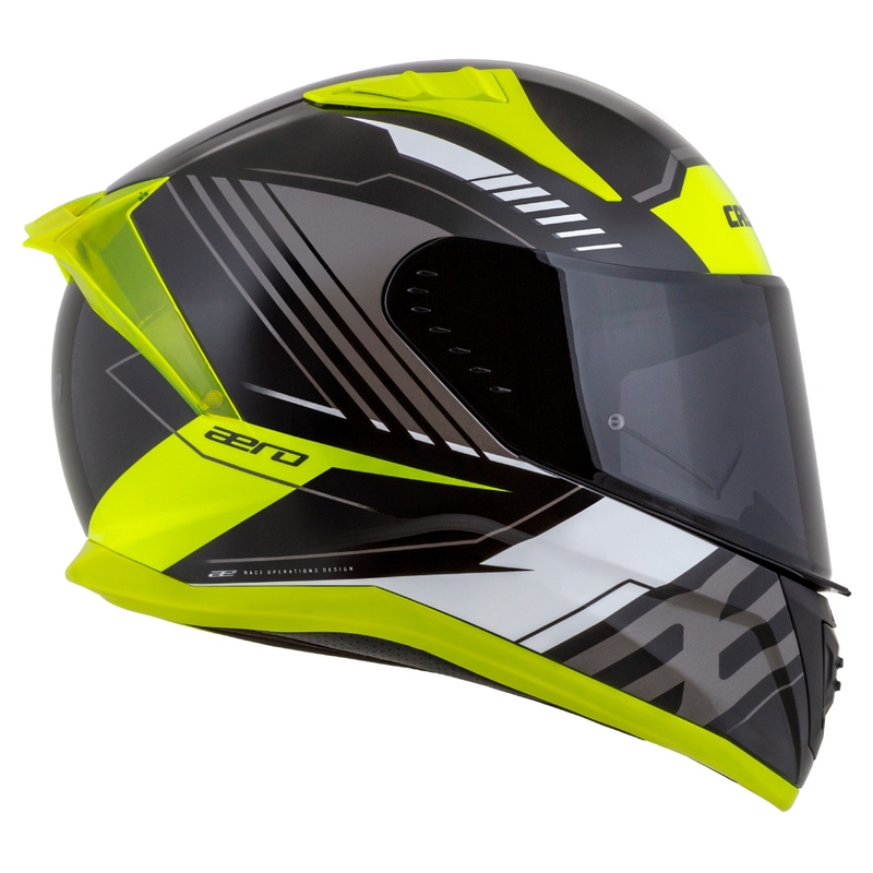 Integralny kask motocyklowy Cassida Aero Drome w kolorze czarno-fluo żółto-biało-szarym
