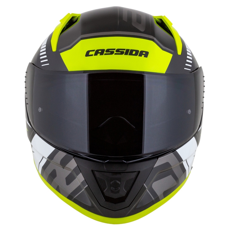 Integralny kask motocyklowy Cassida Aero Drome w kolorze czarno-fluo żółto-biało-szarym
