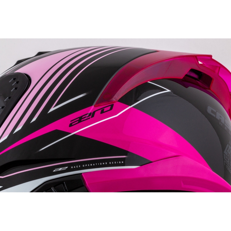 Kask motocyklowy Cassida Aero Drome czarno-różowo-biały integralny