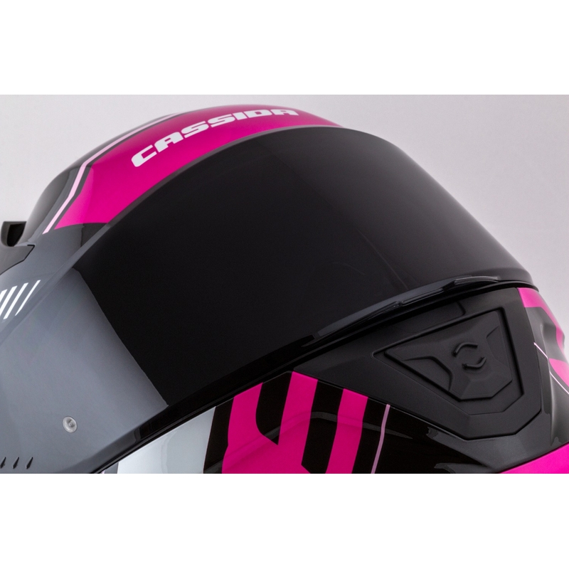 Kask motocyklowy Cassida Aero Drome czarno-różowo-biały integralny